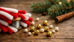 Addobbi natalizi fai da te con scovolini: mini ghirlanda e bastoncini di zucchero