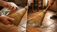 Spruzzare acqua e aceto sulla scopa: il trucco per raccogliere più polvere senza alzarla